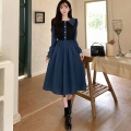#331 Real Shot & Price: Stylish Color-Blocked Dress for Women, 2024 New Arrival, Fashionable, Comfortable, and Elegant