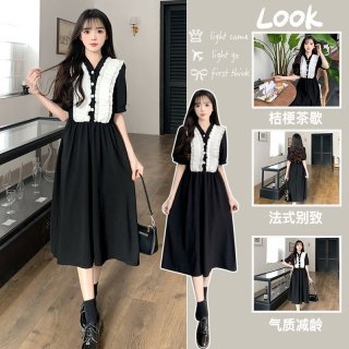 #813 Real Shot & Price Summer New Plus Size Women's Fashionable and Elegant V-Neck Slim Waist Ruffle Dress #813 Real Shot & Price Summer New Plus Size Women's Fashionable and Elegant V-Neck Slim Waist Ruffle Dress