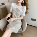 Daisy floral print dress for women, summer 2022 new style, elegant retro round neck A-line skirt.
