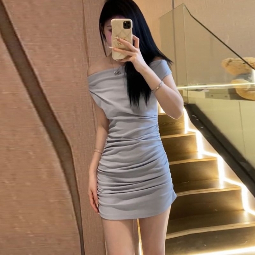 Pure and alluring sexy off-shoulder dress for women, new summer 2024, petite, slimming, flattering, and bodycon.