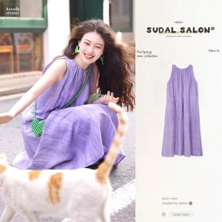 Exquisite and beautiful purple sleeveless halter neck dress for women, perfect for summer, exuding a goddess-like aura and a sophisticated, loose-fitting long dress.