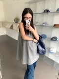 Unique design, side button vest dress for women, summer loose casual sleeveless A-line short skirt for petite women.