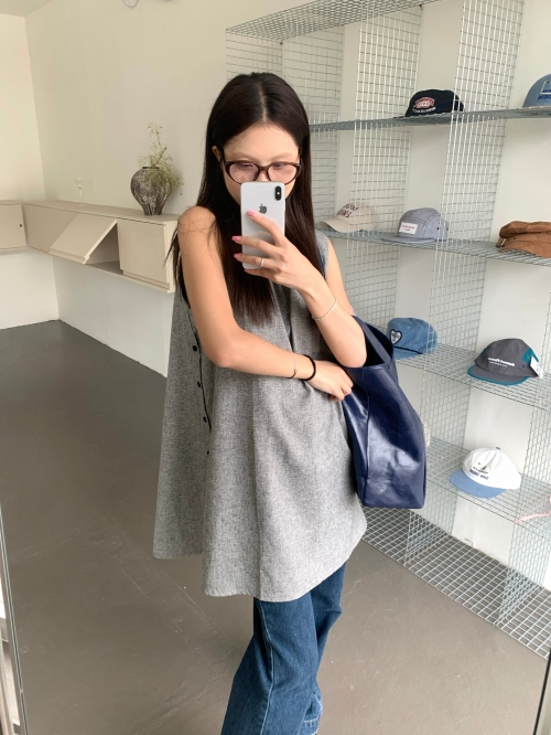 Unique design, side button vest dress for women, summer loose casual sleeveless A-line short skirt for petite women.