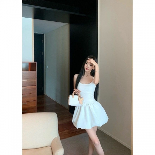 Spicy Ballet Style Waist-cinching Puffy Strapless Dress for Women, Summer French Tulip Skirt, Birthday Dress, Elegant Dress