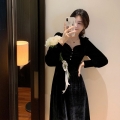 323# High-quality 2023 new French retro Hepburn style little black dress, goddess-like temperament, slim fit