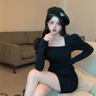 Sophisticated and elegant bodycon mini skirt, sexy girl bodycon skirt, women's spring and autumn inner layer dress, waist-cinching and slimming dress