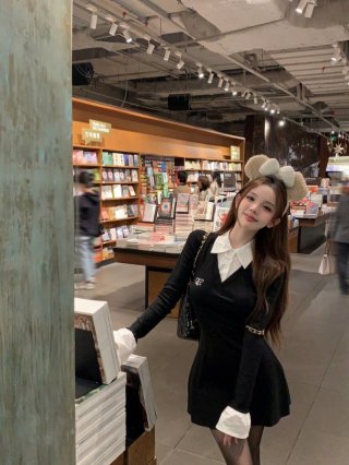 Preppy style two-piece shirt dress for women, autumn and winter, pure and sexy, bodycon, stunning, perfect for a mom, short skirt, inner dress.