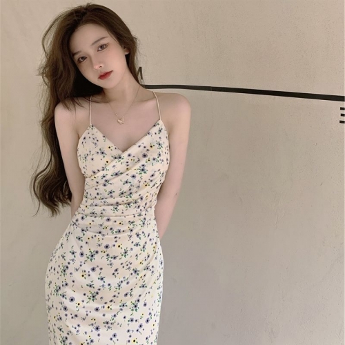 Sexy and hot long floral dress, women's summer skirt, short skirt, A-line skirt, long skirt, tea dress