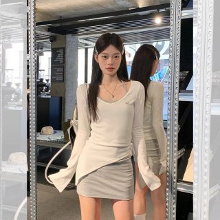 French-style halter neck suspender dress, autumn women's clothing, 2025 new style, early autumn petite outfit set bag