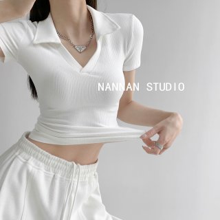 In Stock # Blogger Hot Girl Slim Fit V-Neck Polo Shirt Women's Retro Sexy Long Sleeve Base Knit In Stock # Blogger Hot Girl Slim Fit V-Neck Polo Shirt Women's Retro Sexy Long Sleeve Base Knit