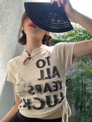 Women's short-sleeved t-shirt, summer 2024 new style, short, irregular design, Chinese style, niche, sexy girl.