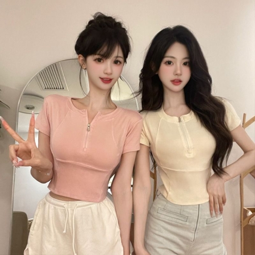 MR Modal rayon 260g Sweet and Spicy Round Neck Short Sleeve T-Shirt for Women, Unique and Chic