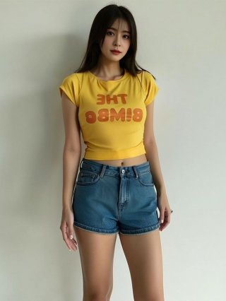 1*1 Pure Cotton High Elasticity New Summer Short-Sleeved Top, Fits Well with High-Waisted Pants, Slimming and Stylish