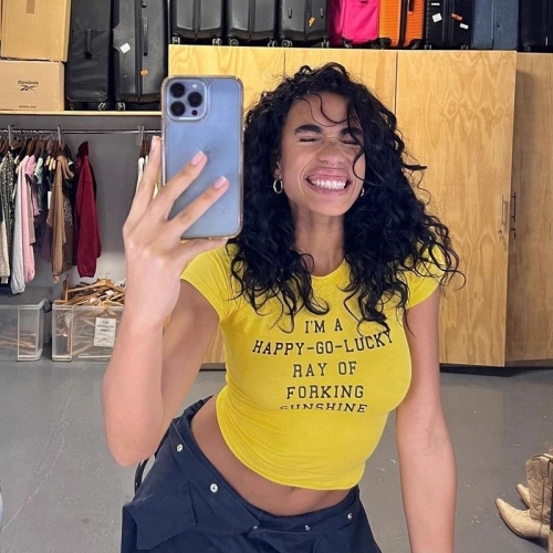 1*1 Pure Cotton High Elasticity New Summer Short-Sleeved Top, Fits Well with High-Waisted Pants, Slimming and Stylish