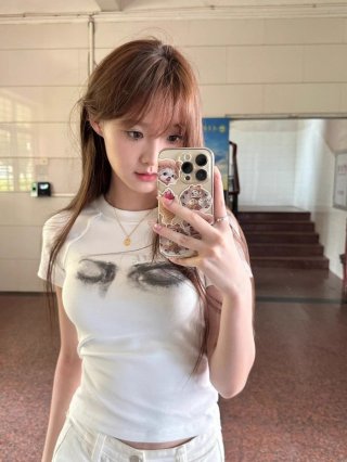 [1*1 Pure Cotton Regular Style] Printed Straight Shoulder Regular Short Sleeve High Elasticity New Summer Slim Fit