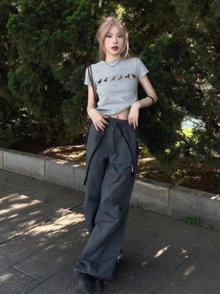 [1*1 Pure Cotton Regular Style] Printed Straight Shoulder Regular Short Sleeve High Elasticity New Summer Slim Fit