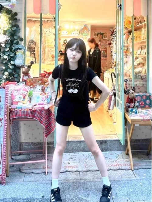 [1*1 Pure Cotton Regular Style] Printed Straight Shoulder Regular Short Sleeve High Elasticity New Summer Slim Fit