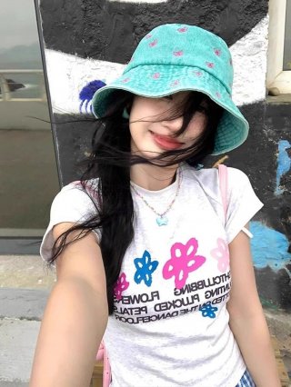 [1*1 Pure Cotton Regular Style] Printed Straight Shoulder Regular Short Sleeve High Elasticity New Summer Slim Fit