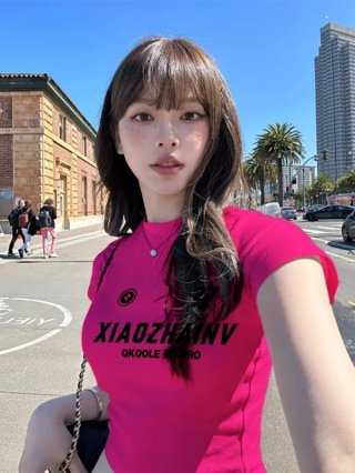 1*1 Pure Cotton High Elasticity New Summer Short-Sleeved Top, Fits Well with High-Waisted Pants, Slimming and Stylish 1*1 Pure Cotton High Elasticity New Summer Short-Sleeved Top, Fits Well with High-Waisted Pants, Slimming and Stylish