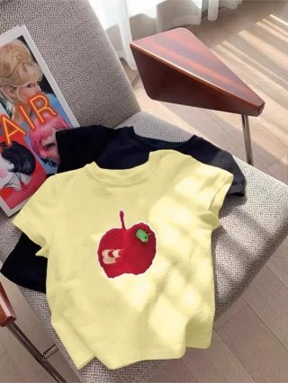 1*1 Pure Cotton High Elasticity New Summer Short-Sleeved Top, Fits Well with High-Waisted Pants, Slimming and Stylish