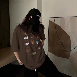 High-quality pure cotton 200g combed 100% cotton loose short-sleeved T-shirt for women