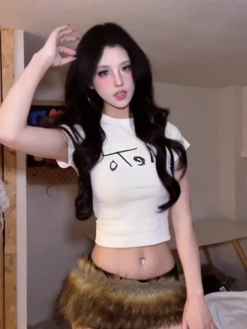 1*1 Pure Cotton High Elasticity New Summer Short-Sleeved Top, Fits Well with High-Waisted Pants, Slimming and Stylish 1*1 Pure Cotton High Elasticity New Summer Short-Sleeved Top, Fits Well with High-Waisted Pants, Slimming and Stylish