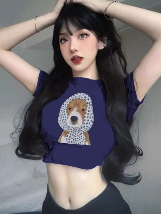 1*1 Pure Cotton High Elasticity New Summer Short-Sleeved Top, Fits Well with High-Waisted Pants, Slimming and Stylish