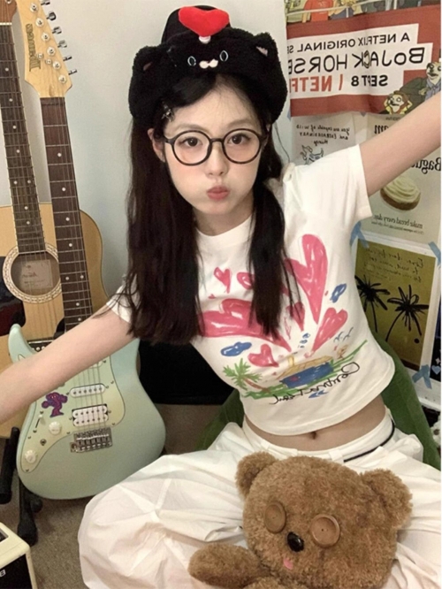 1*1 Pure Cotton High Elasticity New Summer Short-Sleeved Top, Fits Well with High-Waisted Pants, Slimming and Stylish 1*1 Pure Cotton High Elasticity New Summer Short-Sleeved Top, Fits Well with High-Waisted Pants, Slimming and Stylish