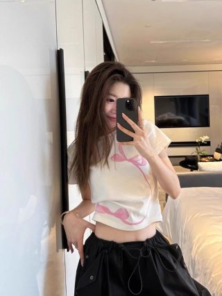 [1*1 Pure Cotton Regular Style] Printed Straight Shoulder Regular Short Sleeve High Elasticity New Summer Slim Fit