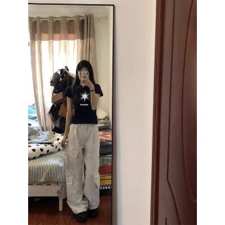 [1*1 Pure Cotton Regular Style] Printed Straight Shoulder Regular Short Sleeve High Elasticity New Summer Slim Fit