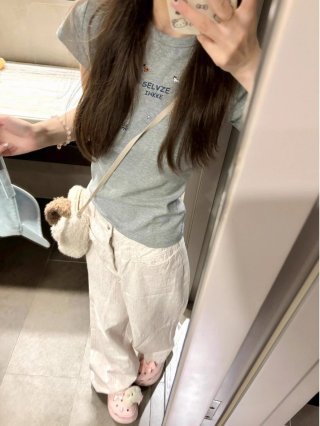 [1*1 Pure Cotton Regular Style] Printed Straight Shoulder Regular Short Sleeve High Elasticity New Summer Slim Fit