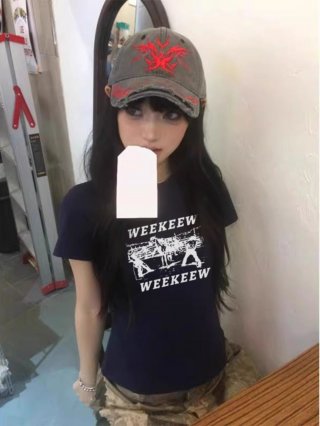 [1*1 Pure Cotton Regular Style] Printed Straight Shoulder Regular Short Sleeve High Elasticity New Summer Slim Fit