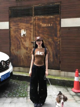 [1*1 Pure Cotton Regular Style] Printed Straight Shoulder Regular Short Sleeve High Elasticity New Summer Slim Fit