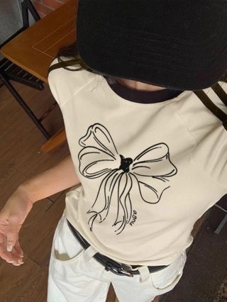 [1*1 Pure Cotton Regular Style] Regular Short-Sleeve High Elasticity New Summer Slim Fit with Three Stripes