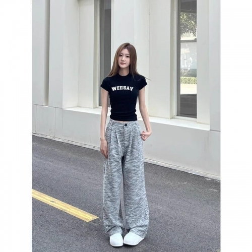 [1*1 Pure Cotton Regular Style] Printed Straight Shoulder Regular Short Sleeve High Elasticity New Summer Slim Fit