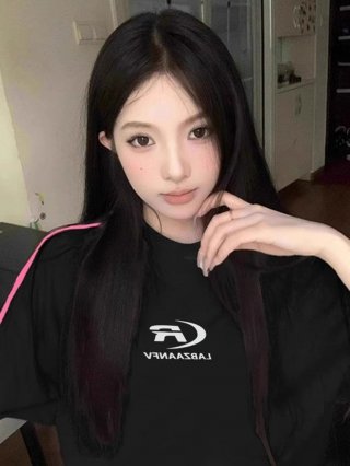 High-quality pure cotton combed 100% cotton loose short-sleeved T-shirt with three stripes