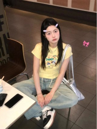 1*1 Pure Cotton High Elasticity New Summer Short-Sleeved Top, Fits Well with High-Waisted Pants, Slimming and Stylish