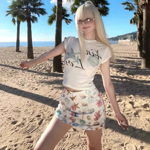 1*1 Pure Cotton High Elasticity New Summer Short-Sleeved Top, Fits Well with High-Waisted Pants, Slimming and Stylish 1*1 Pure Cotton High Elasticity New Summer Short-Sleeved Top, Fits Well with High-Waisted Pants, Slimming and Stylish