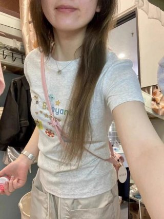 [1*1 Pure Cotton Regular Style] Printed Straight Shoulder Regular Short Sleeve High Elasticity New Summer Slim Fit