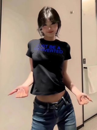 [1*1 Pure Cotton Regular Style] Printed Straight Shoulder Regular Short Sleeve High Elasticity New Summer Slim Fit