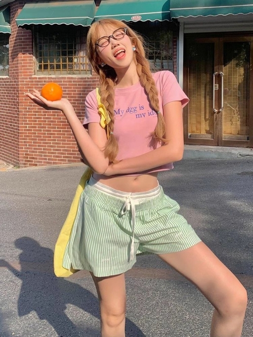 1*1 Pure Cotton High Elasticity New Summer Short-Sleeved Top, Fits Well with High-Waisted Pants, Slimming and Stylish