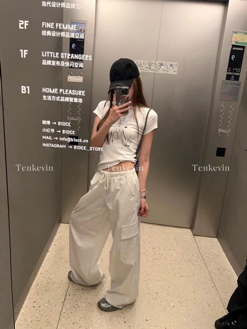 [1*1 Pure Cotton Regular Style] Printed Straight Shoulder Regular Short Sleeve High Elasticity New Summer Slim Fit