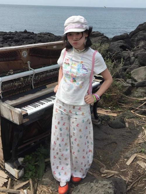 [1*1 Pure Cotton Regular Style] Printed Straight Shoulder Regular Short Sleeve High Elasticity New Summer Slim Fit