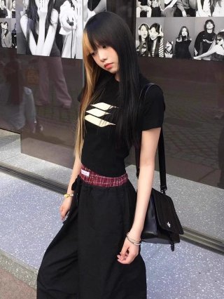 [1*1 Pure Cotton Regular Style] Printed Straight Shoulder Regular Short Sleeve High Elasticity New Summer Slim Fit