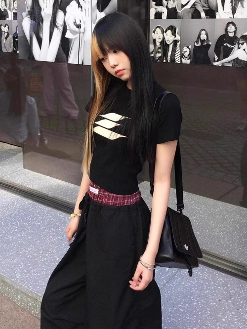 [1*1 Pure Cotton Regular Style] Printed Straight Shoulder Regular Short Sleeve High Elasticity New Summer Slim Fit