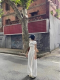 [1*1 Pure Cotton Regular Style] Printed Straight Shoulder Regular Short Sleeve High Elasticity New Summer Slim Fit