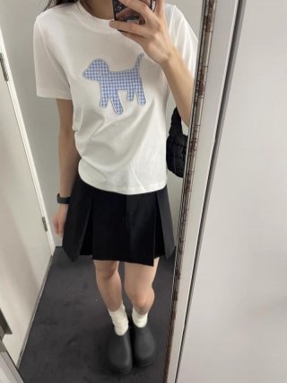 [1*1 Pure Cotton Regular Style] Printed Straight Shoulder Regular Short Sleeve High Elasticity New Summer Slim Fit