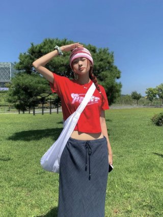 [1*1 Pure Cotton Regular Style] Printed Straight Shoulder Regular Short Sleeve High Elasticity New Summer Slim Fit