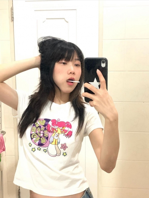 [1*1 Pure Cotton Regular Style] Printed Straight Shoulder Regular Short Sleeve High Elasticity New Summer Slim Fit