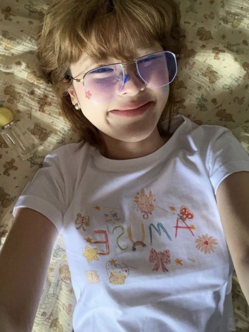 [1*1 Pure Cotton Regular Style] Printed Straight Shoulder Regular Short Sleeve High Elasticity New Summer Slim Fit